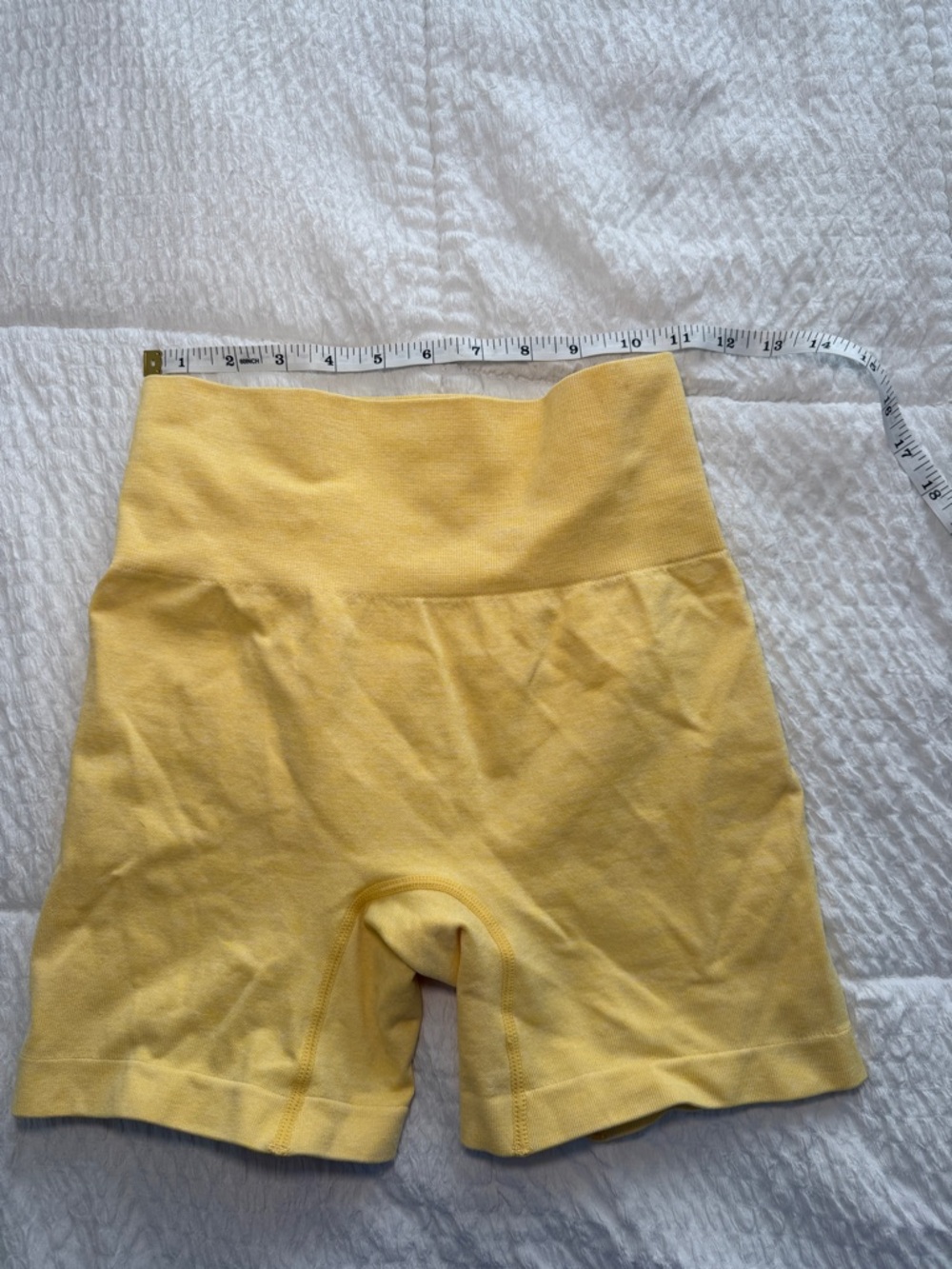 Asyeea High-Waist Yellow Biker Shorts Size Small